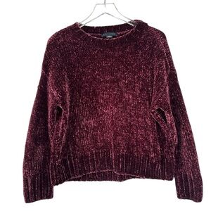 Sanctuary Women’s Chenille Burgundy Oversized Sweater Size XXS
